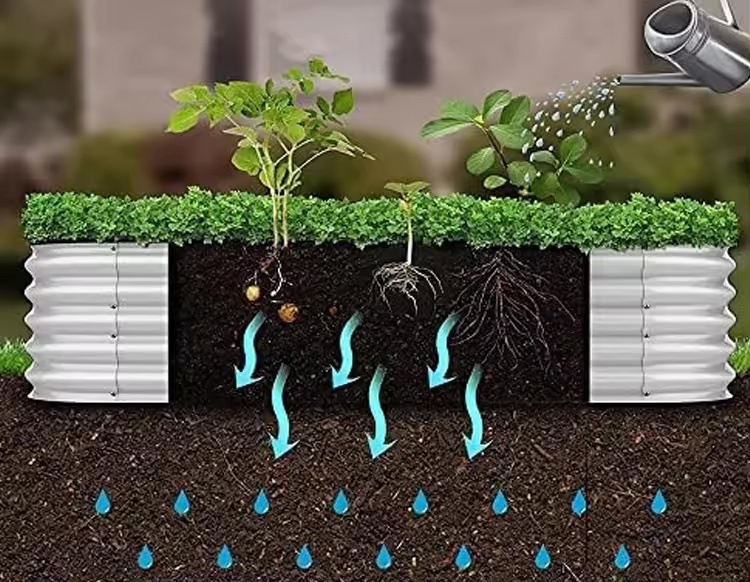 120cm x 120cm Galvanised Raised Bed Kit