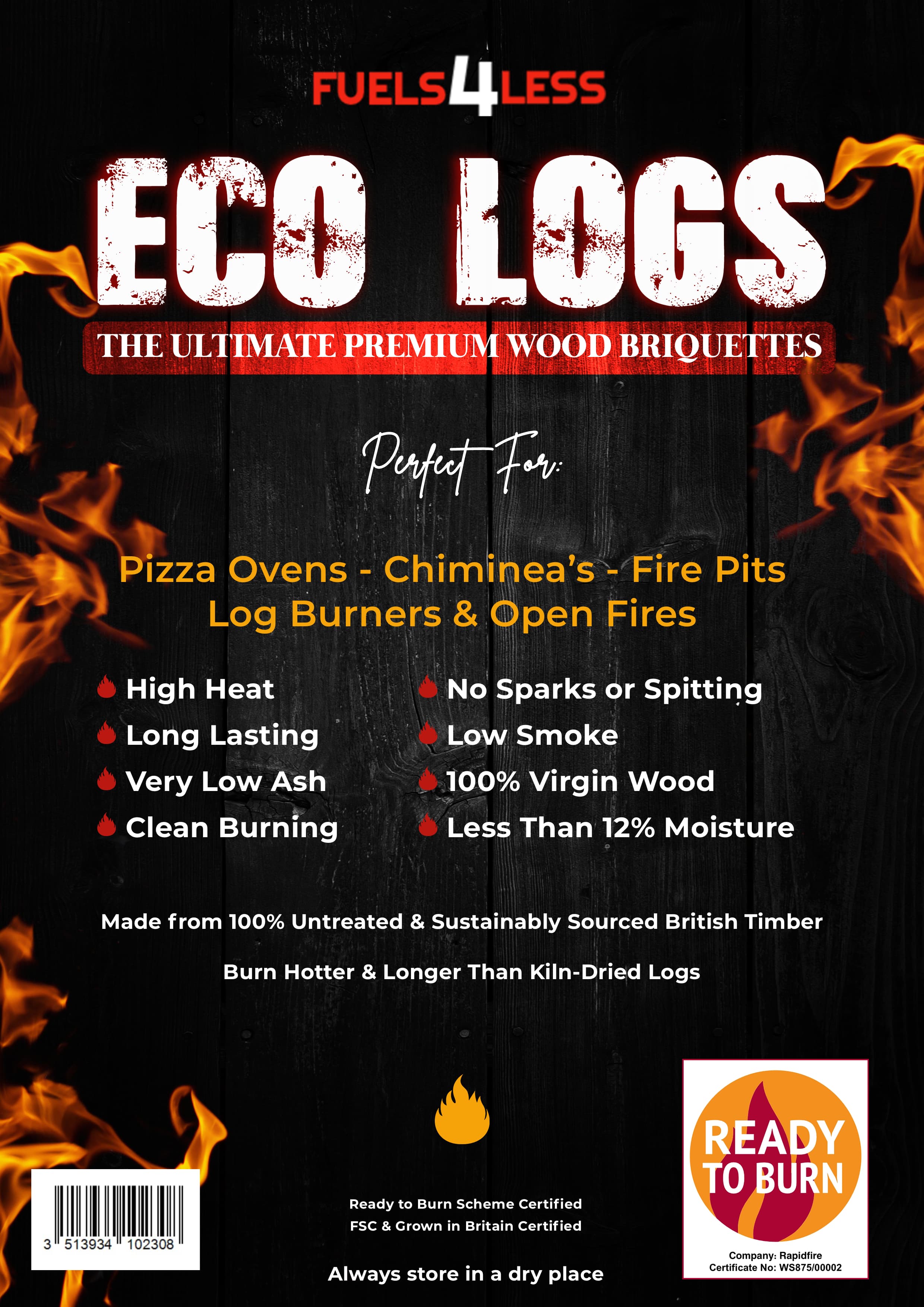 Eco-Log Pure Briquettes - 1 x 5 log Pack