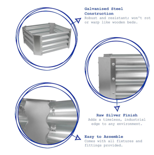120cm x 60cm Galvanised Raised Bed Kit 120cm x 60cm Galvanised Raised Bed Kit