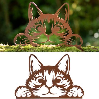 Twin Peeking Cat Tree/ Fence Plaques LON-PEEKINGCAT