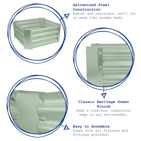 60cm x 60cm Galvanised Raised Bed Kit