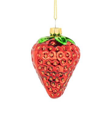 Strawberry Shaped Glass Bauble DEC-LINXM337