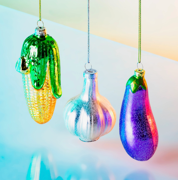 Aubergine Shaped Glass Bauble Aubergine Shaped Glass Bauble