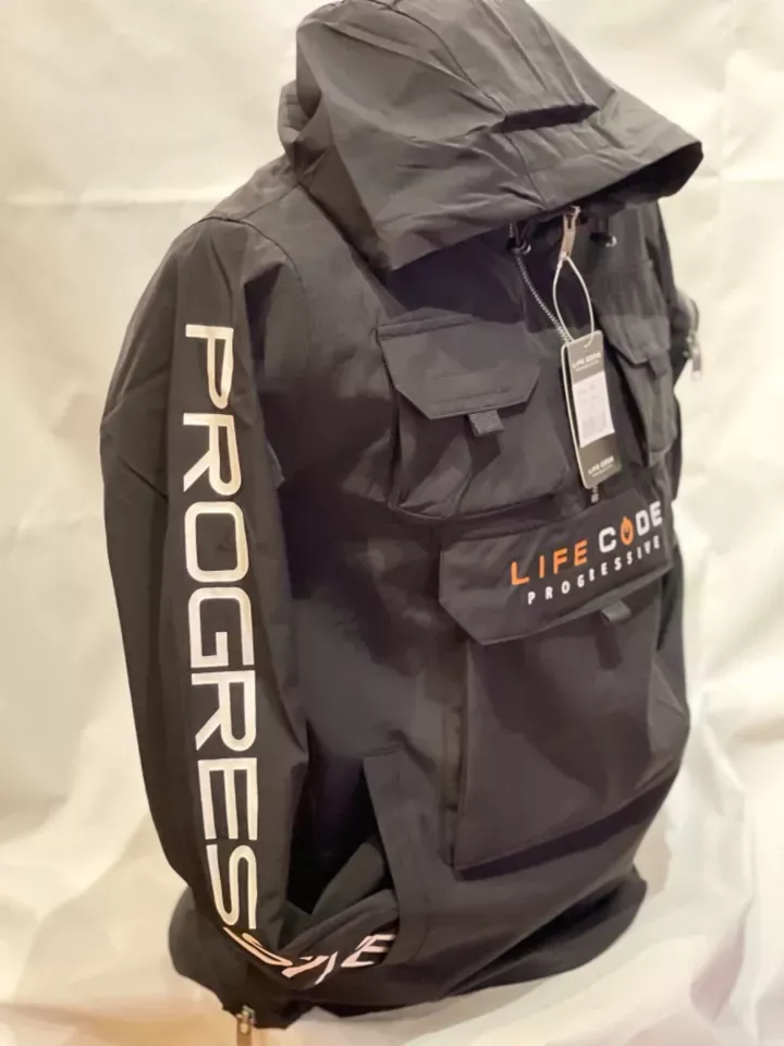 BESTSELLER New! Copper Rivet High Quality Life Code Blk Print Windbreaker Jacket