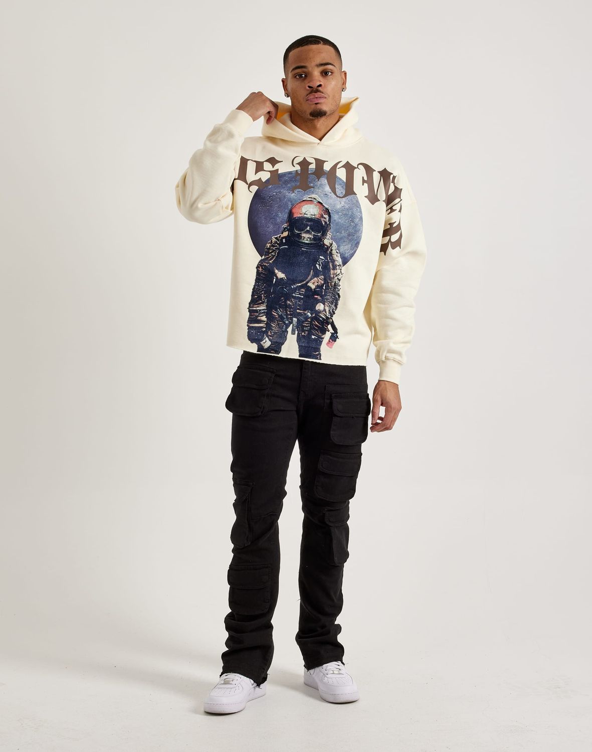 ROKU STUDIO MEN RUTHLESS CROPPED DROP HOODIE