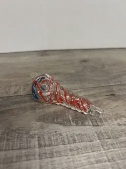 Clear Twisty Glass Pipe 3"
