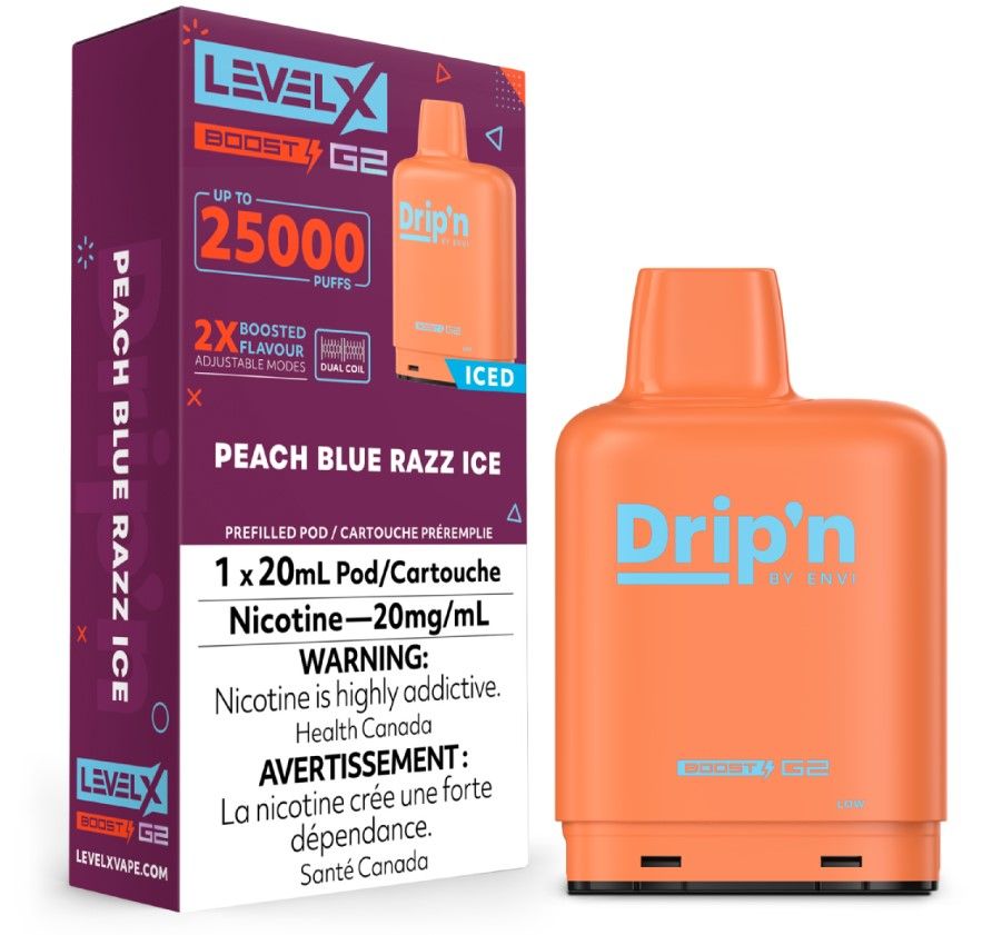 Level X G2 25k Pod Drip'n, Flavour: Peach Blue Razz Ice