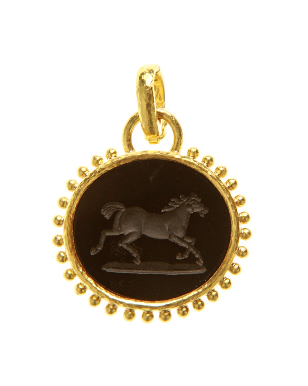 Onyx Running Horse Pendant