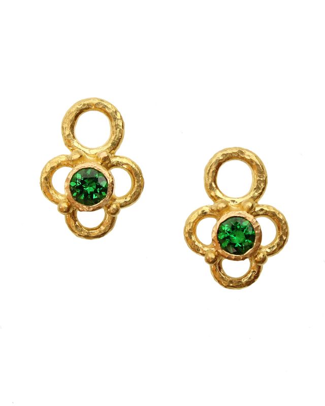 Round 4mm Tsavorite Garnet in Wire Arches