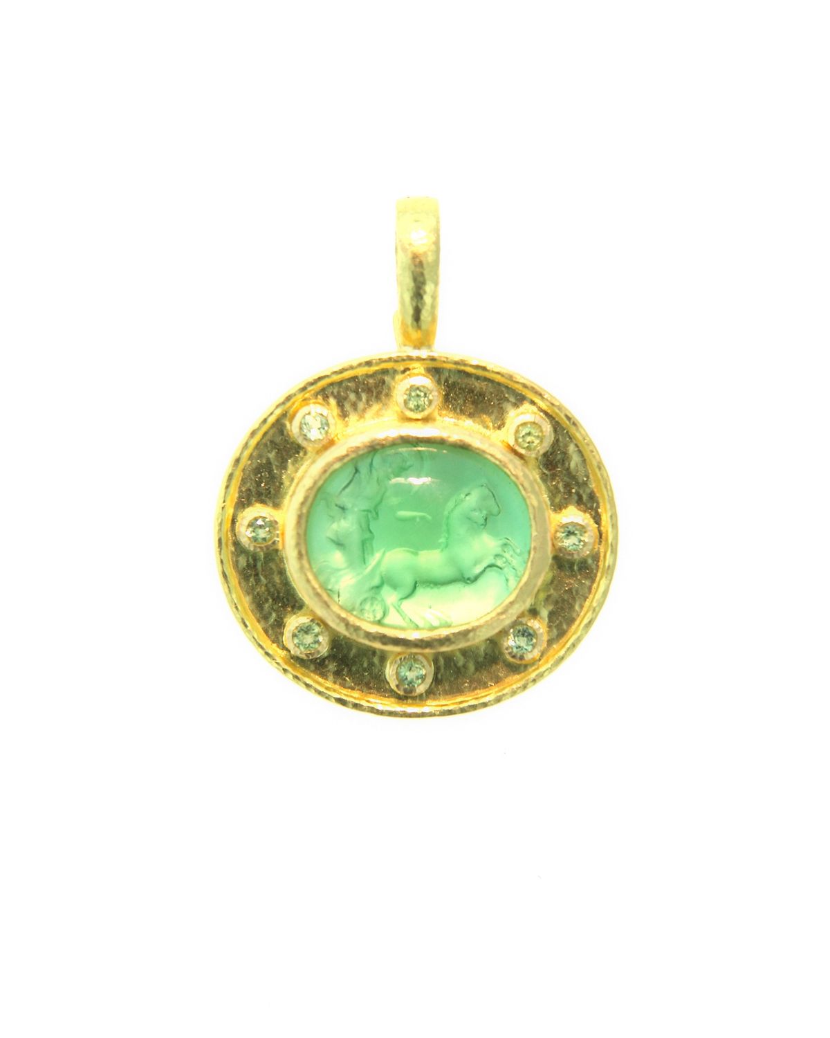 Reverse Cab Goddess with Chariot Pendant