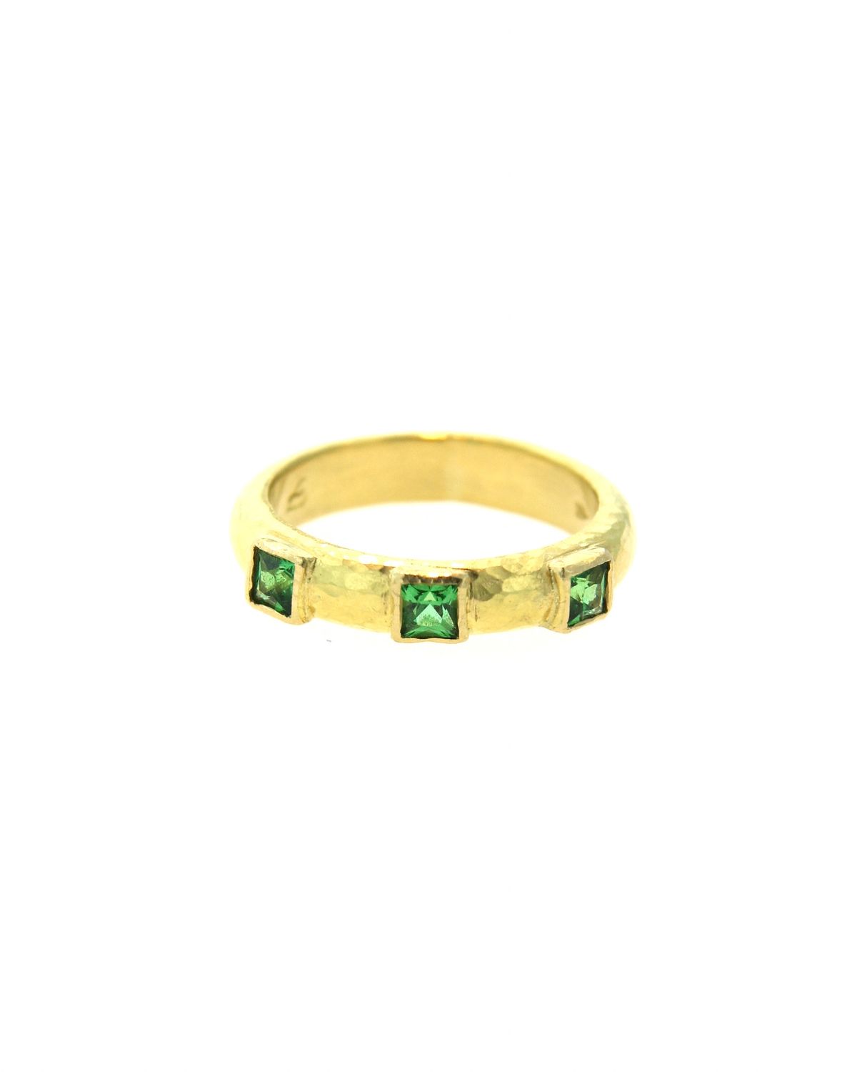 Stack Ring with Square faceted Tsavorites