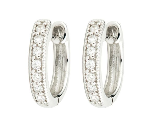 Diamond Huggie Hoop White Gold