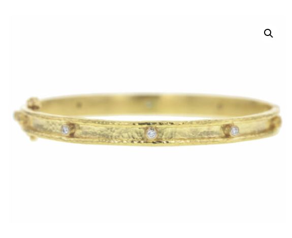 Very Narrow flat thin Diamond Bangle