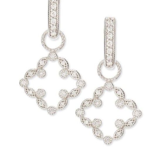 Pave Open Clover Marquis Pendants