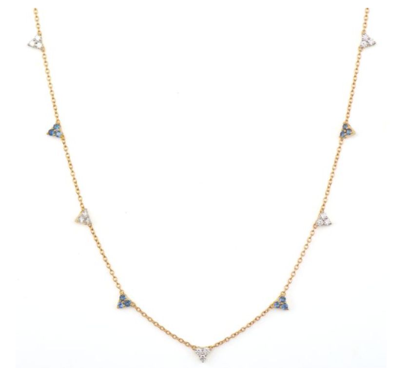 Provence Trio Station Necklace, Color: 18k yellow gold, Size: 18"