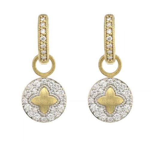 Tiny Round Pave Quatrefoil Charms