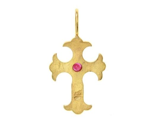 Gothic Cross w/ Ruby &amp; Jump Ring