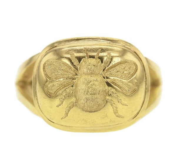 Gold "Fat Bee" Ring with Split Shank