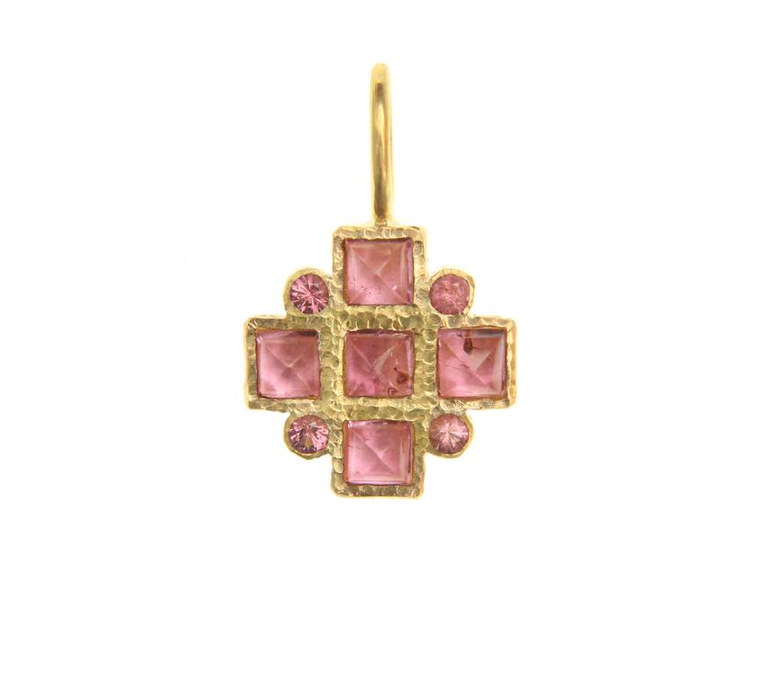 Pink Tourmaline Cross Pendant