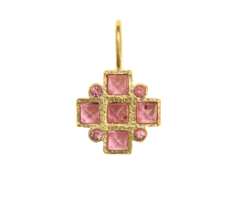 Pink Tourmaline Cross Pendant