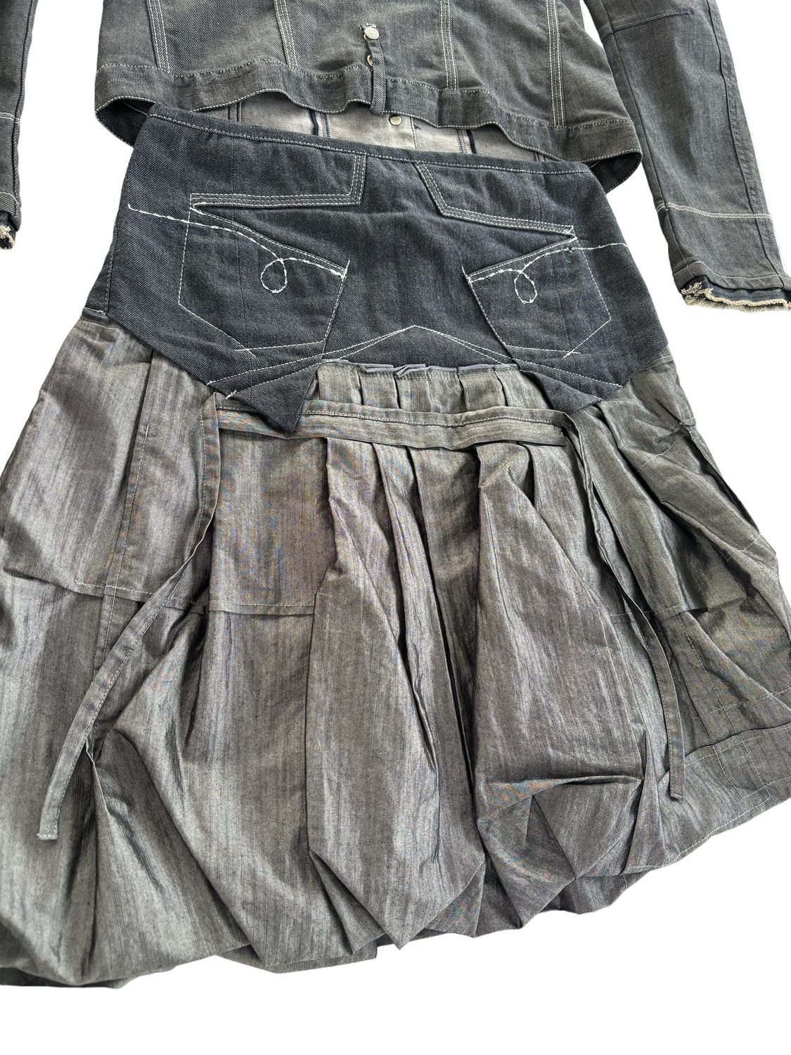 Ensemble Veste Et Jupe évasée Gris Marithé Et François Girbaud Taille 40 - Occasion Très Bon état