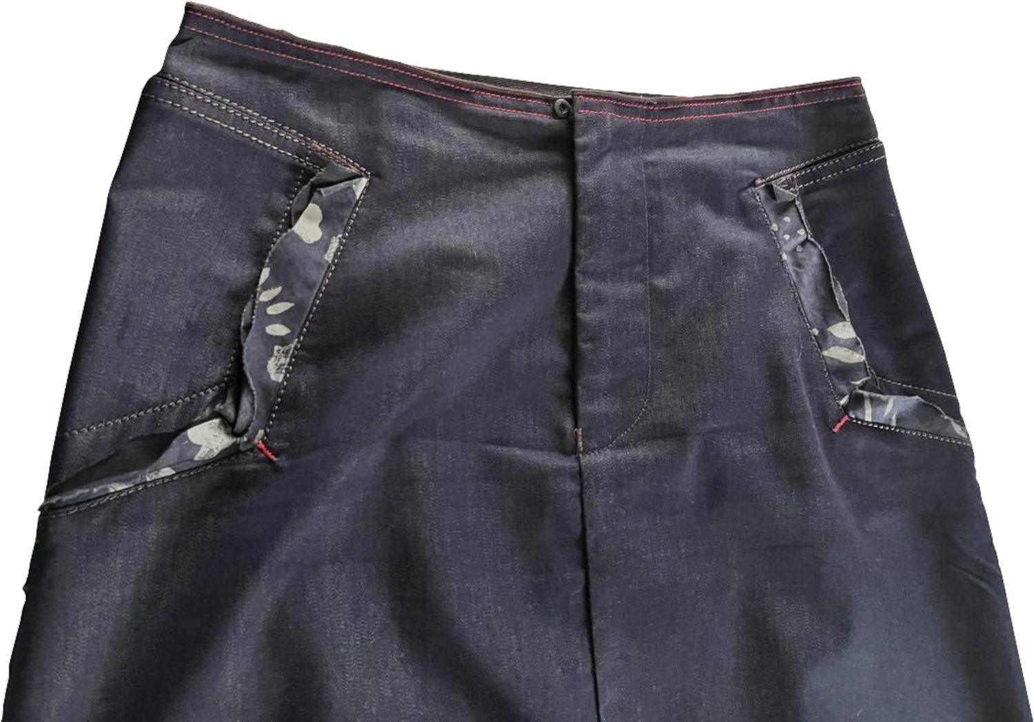 Jupe Boule Bleu Satiné à Motif Floral Marithé & François Girbaud - Taille 40 - Occasion Très Bon état