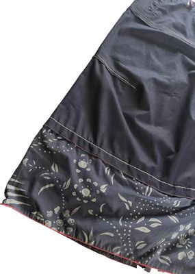 Jupe Boule Bleu Satiné à Motifs Floraux - Marithé Et François Girbaud - Taille 40 - Occasion Très Bon État