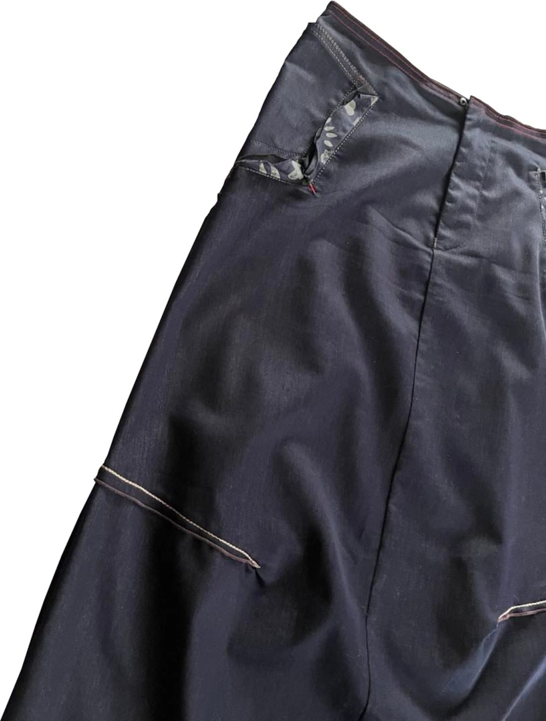 Jupe Boule Bleu Satiné Girbaud - Taille 40 Floral - Occasion Très Bon état