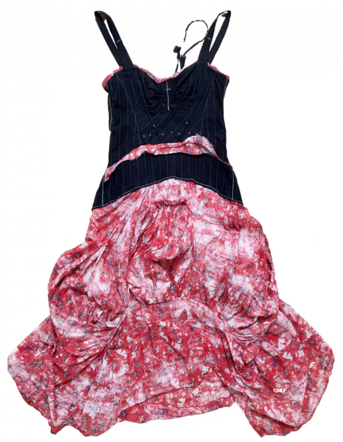 Robe Glamour Bleu Ciel Et Rose Marithé Et François Girbaud - Taille 34 - Occasion Très Bon état