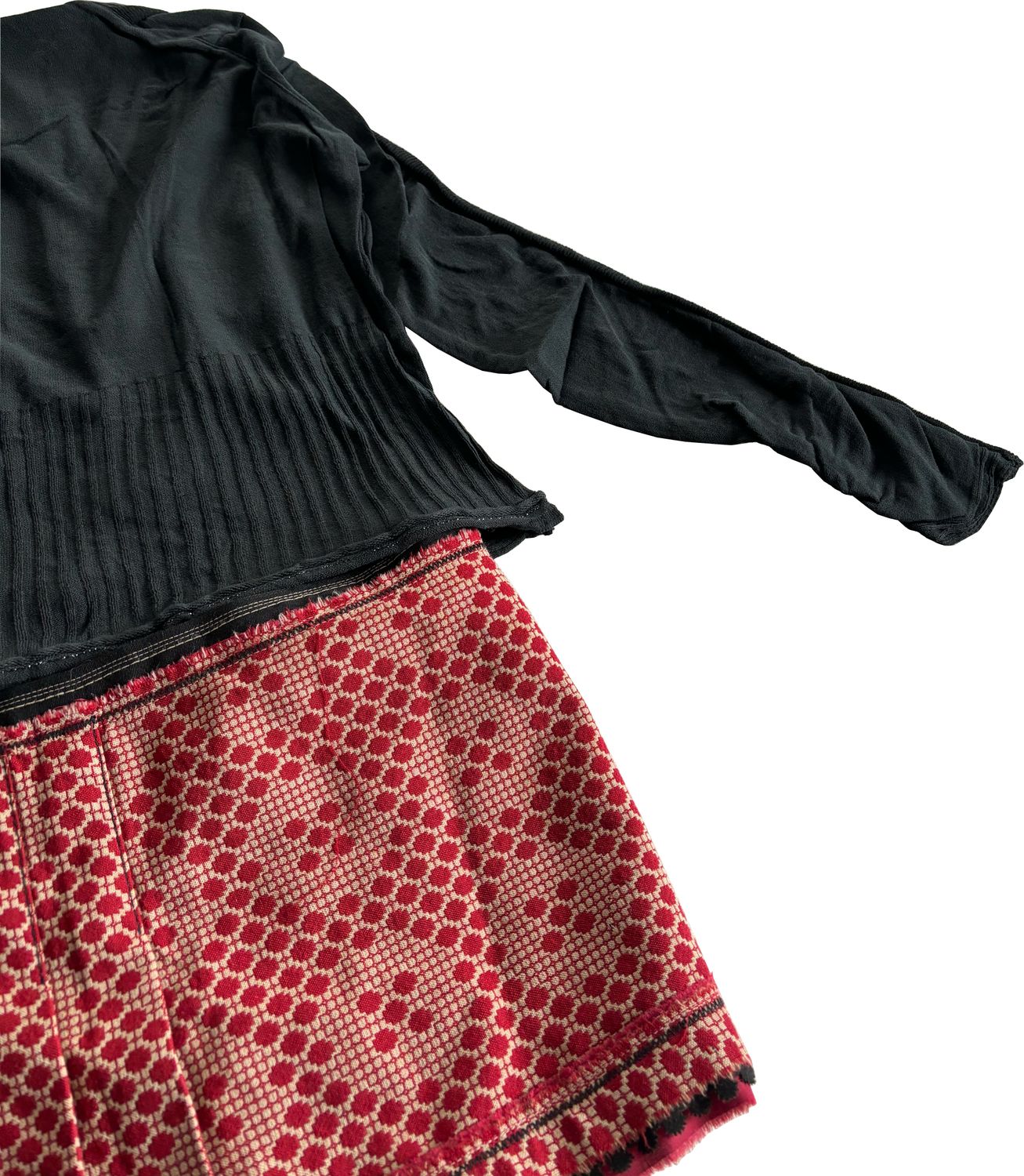 Ensemble Noir Marithé Et François Girbaud – Gilet Sans Manches & Jupe Volants, Taille 36-38