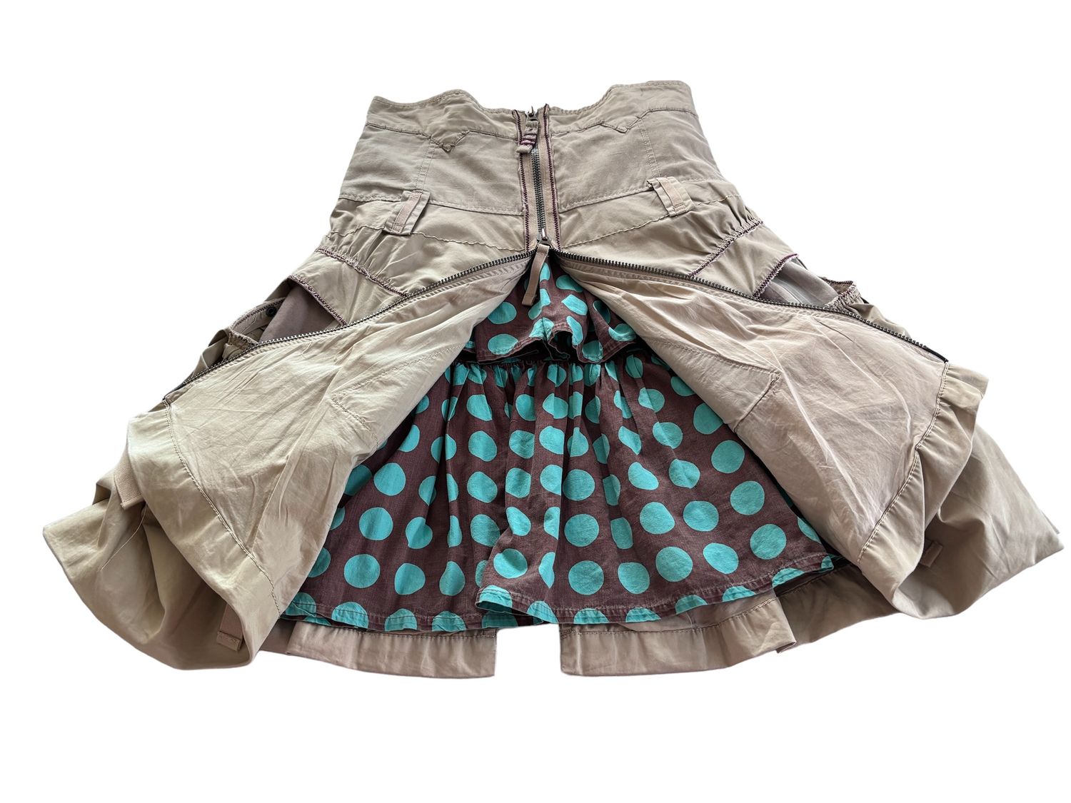 Ensemble Top Et Jupe Boule Marron Marithé Et François Girbaud - Taille 36, Occasion Très Bon état