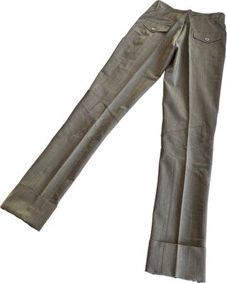 Pantalon à Rayures Beige Et Bleu Marithé Et François Girbaud - Taille 38, Occasion Très Bon état
