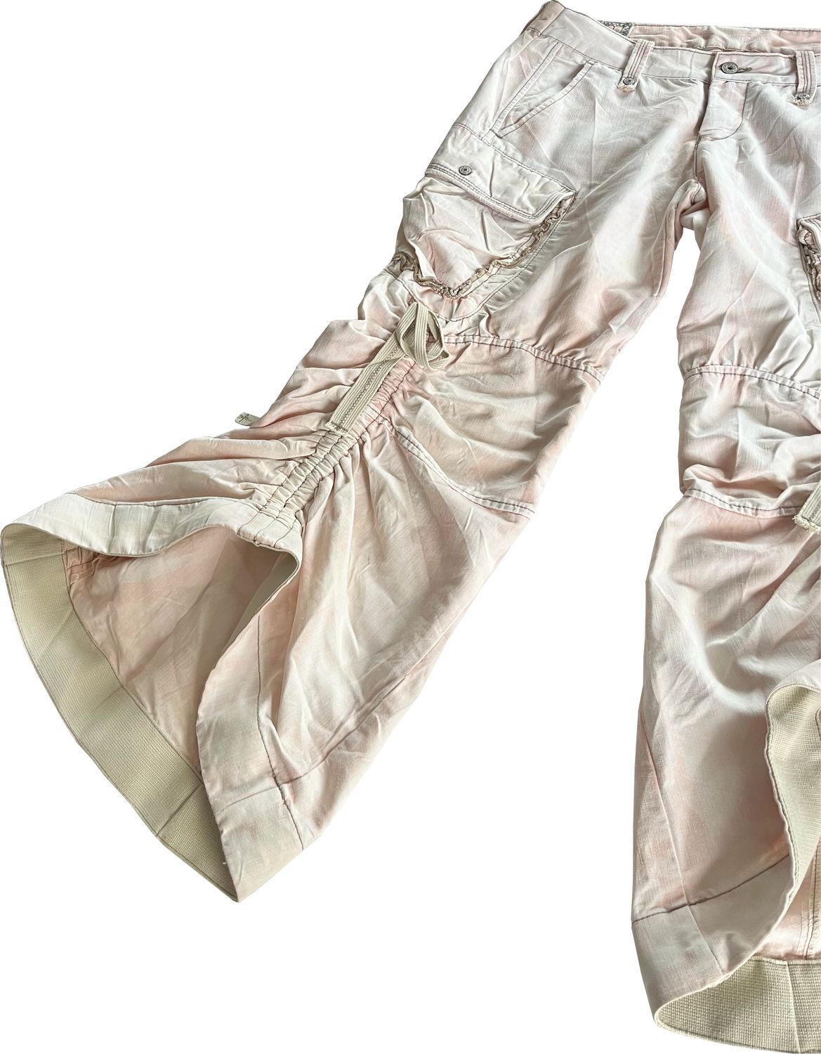 Pantalon Large Soie Gris Marron Marithé Et François Girbaud Vintage - Occasion TB état