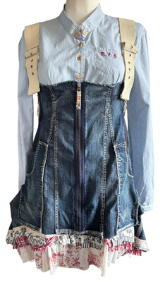 Robe Salopette Longue Bleue Marithé Et François Girbaud - Taille 40 - Coton/élasthanne - Occasion Excellent état