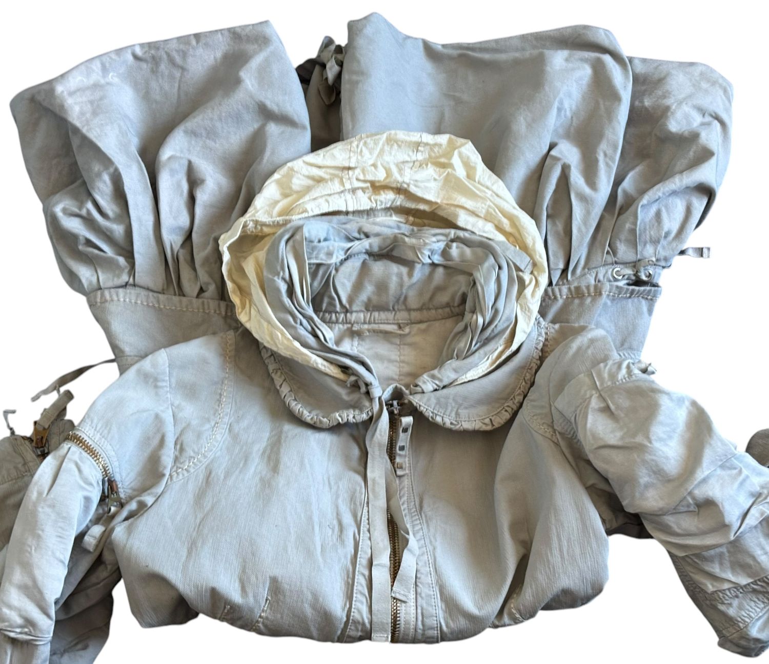 Trench Innovant Girbaud Gris Clair - Capuche Cachée, Occasion Très Bon état Taille 40