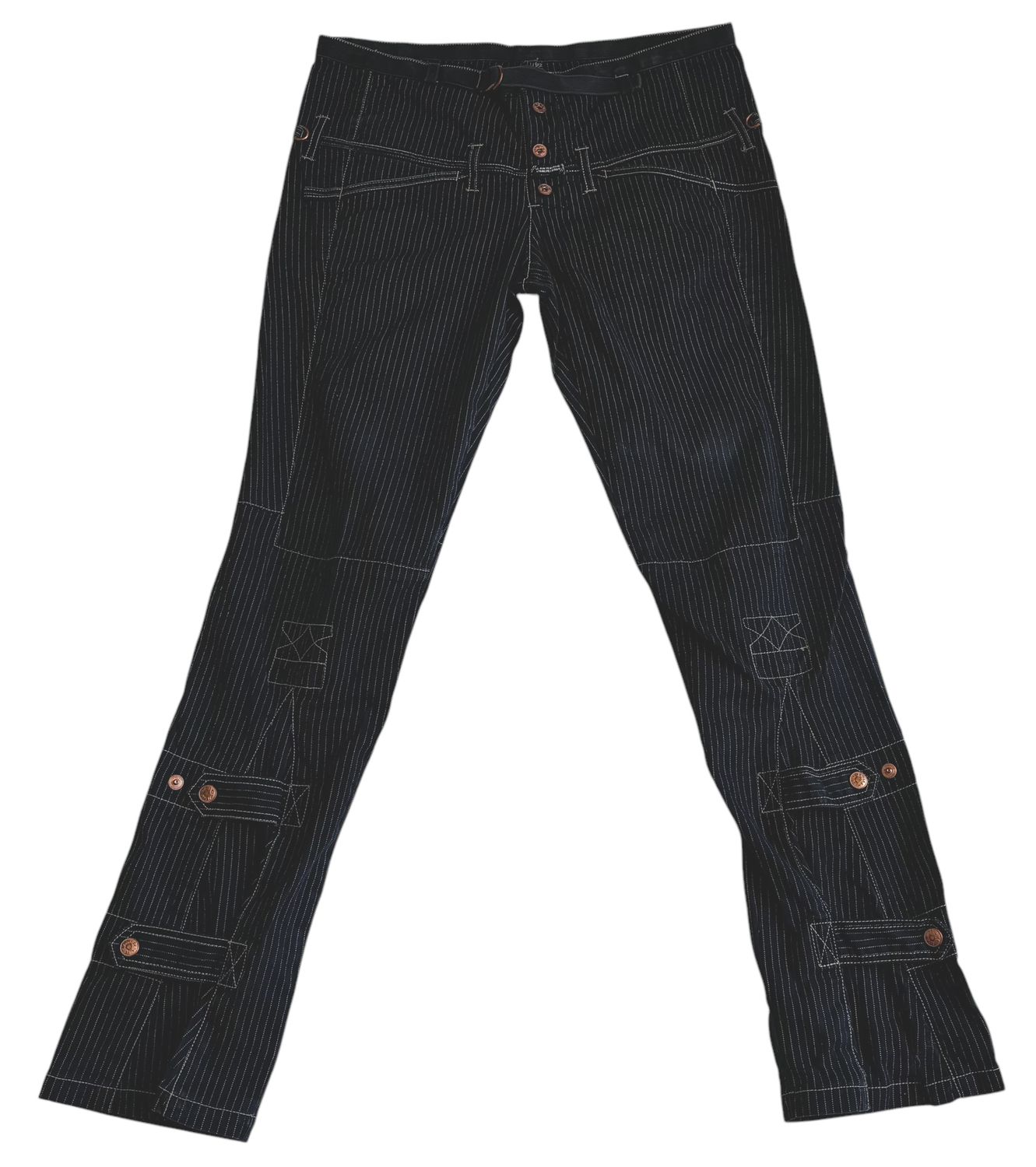 Pantalon Femme Marithé+François Girbaud - Gris à Rayures - Taille 36 - Occasion Très Bon état