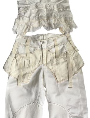 Ensemble Bustier + Pantalon Rayé Girbaud - Taille 38 - Style Bohème Chic Rare