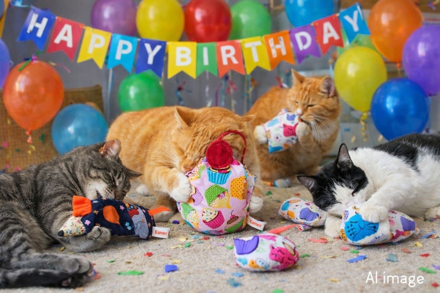 Celebration/Gift 🎉 Boxes, 4 Organic Catnip Toys  🐭😻personalised £13.99 including Birthday, Half Birthday, Gotcha Day &amp; Get Well ❤️‍🩹