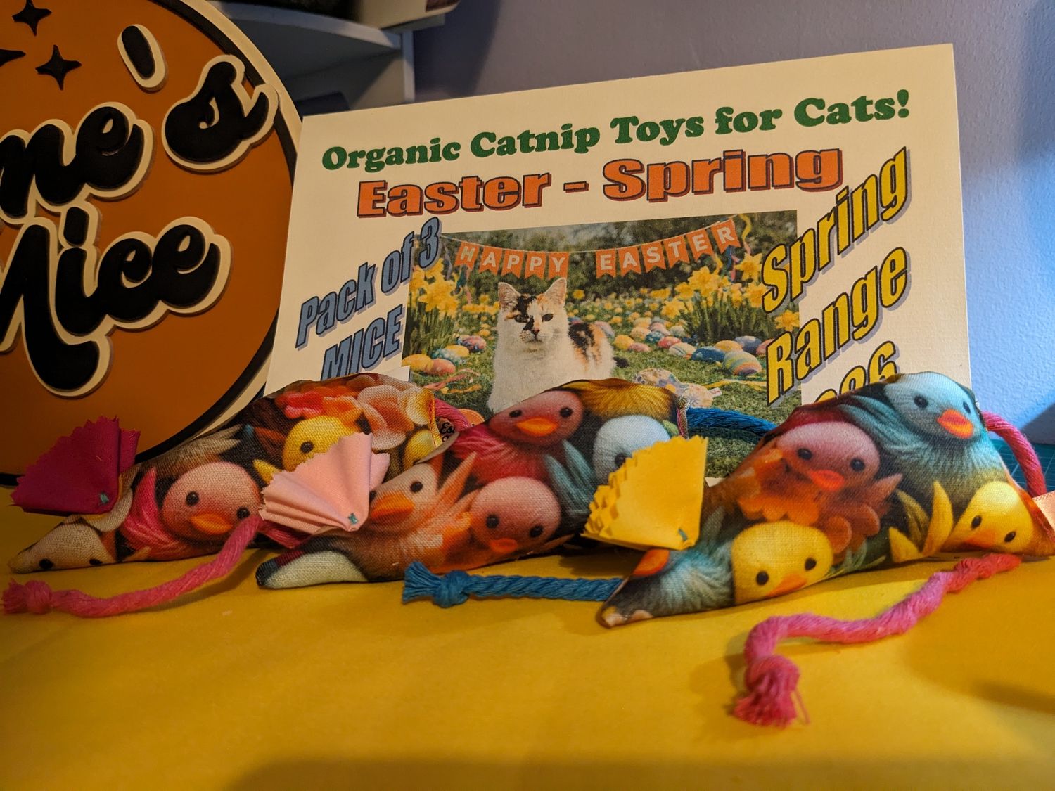 Esme's Mice NEW Spring/Easter Range 🐣🐇 Organic Catnip 🌿 MICE  3 pack 🐭🐭🐭 £9.99 Free UK  Post