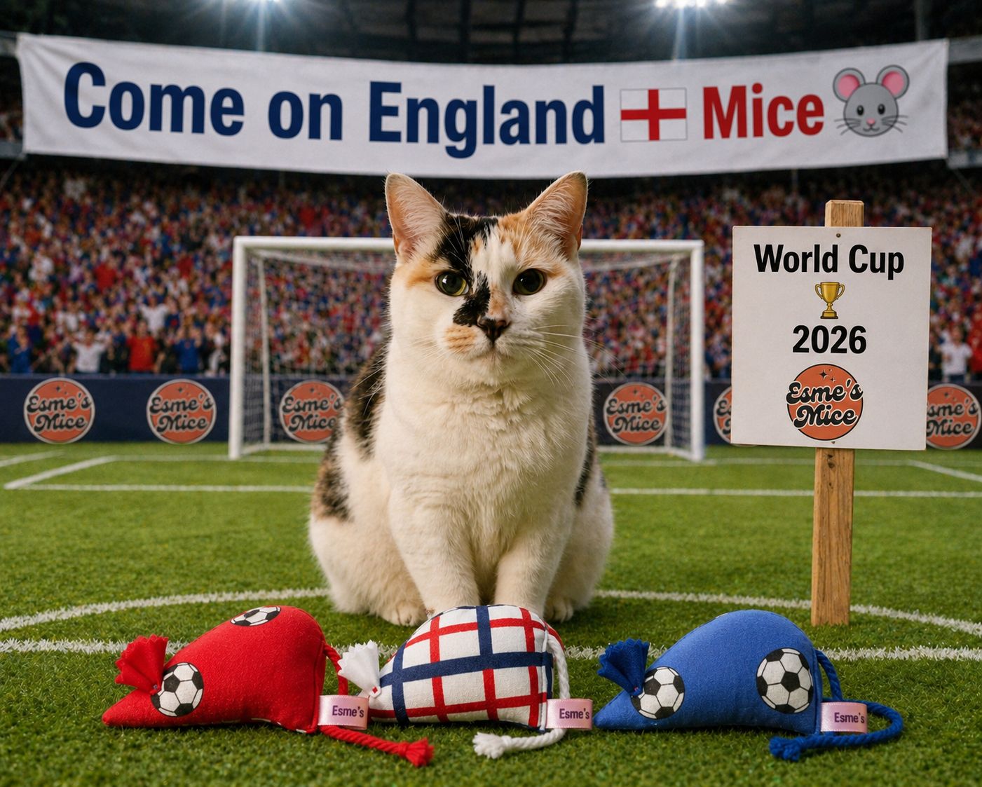 Esme's Mice "Come on England" Football ⚽ Mice 3 pack 🏴󠁧󠁢󠁥󠁮󠁧󠁿 £10.99 Free UK Post