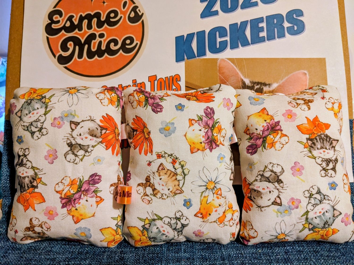 Spring Pack Pussycat Pillows " Kittens &amp; Spring Flowers" 2 Pack 🌼🌷🥀🪷