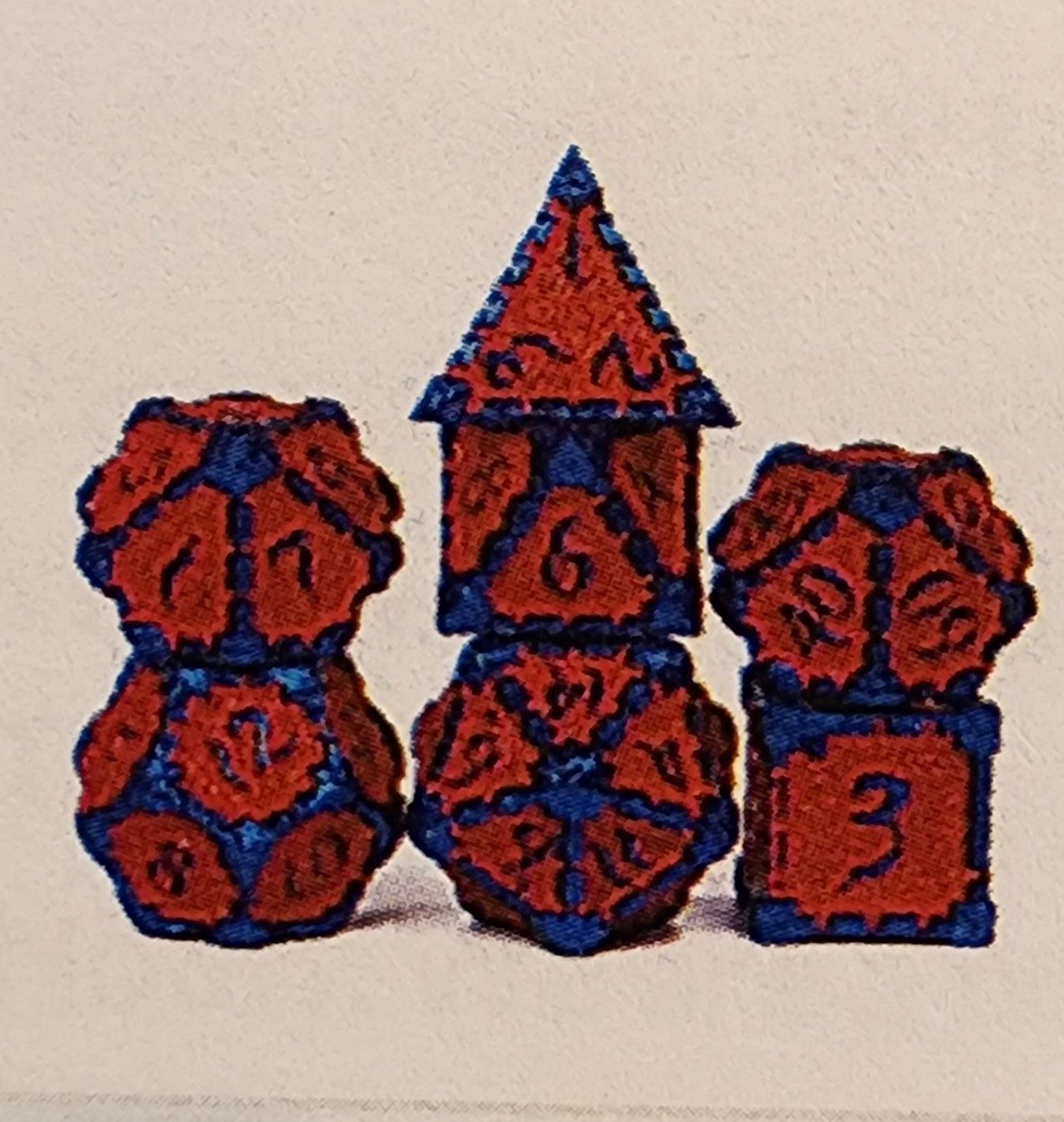 DAGGER OF VENOM: RUBY AND BLUE RPG METAL DICE SET