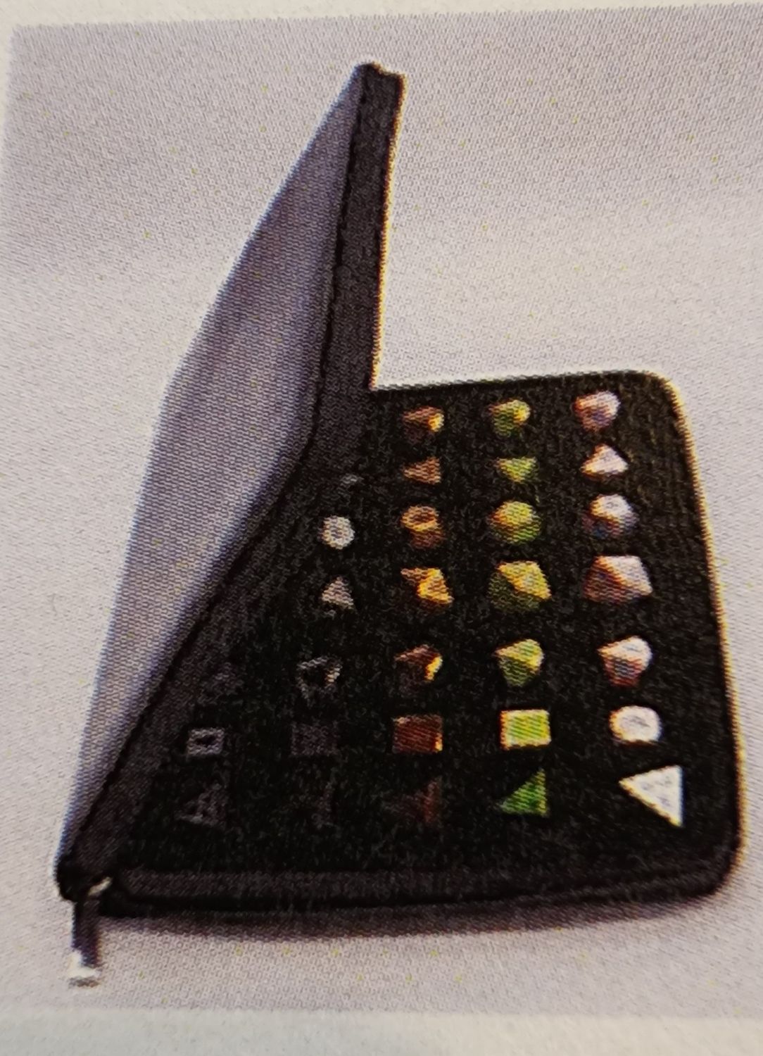 BLACK LEATHERETTE FOLIO DICE CASE