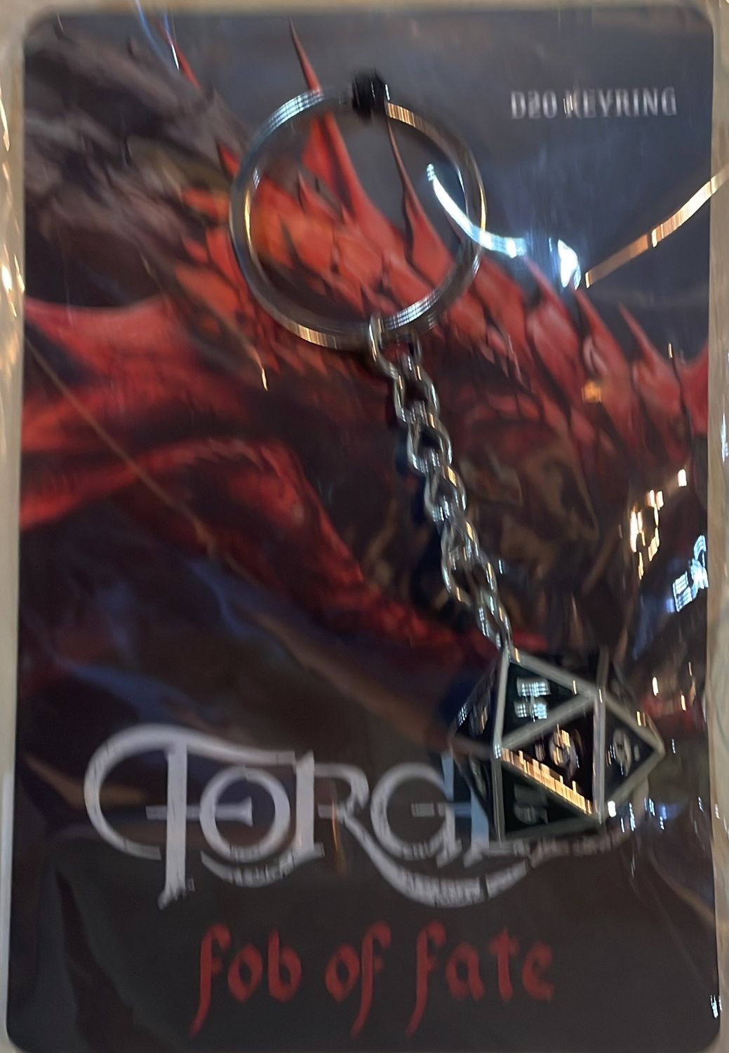 Fob of Fate D20 Guardian Silver and Black