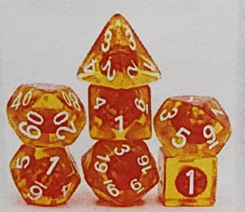 ORANGE TANGERINE RPG DICE SET
