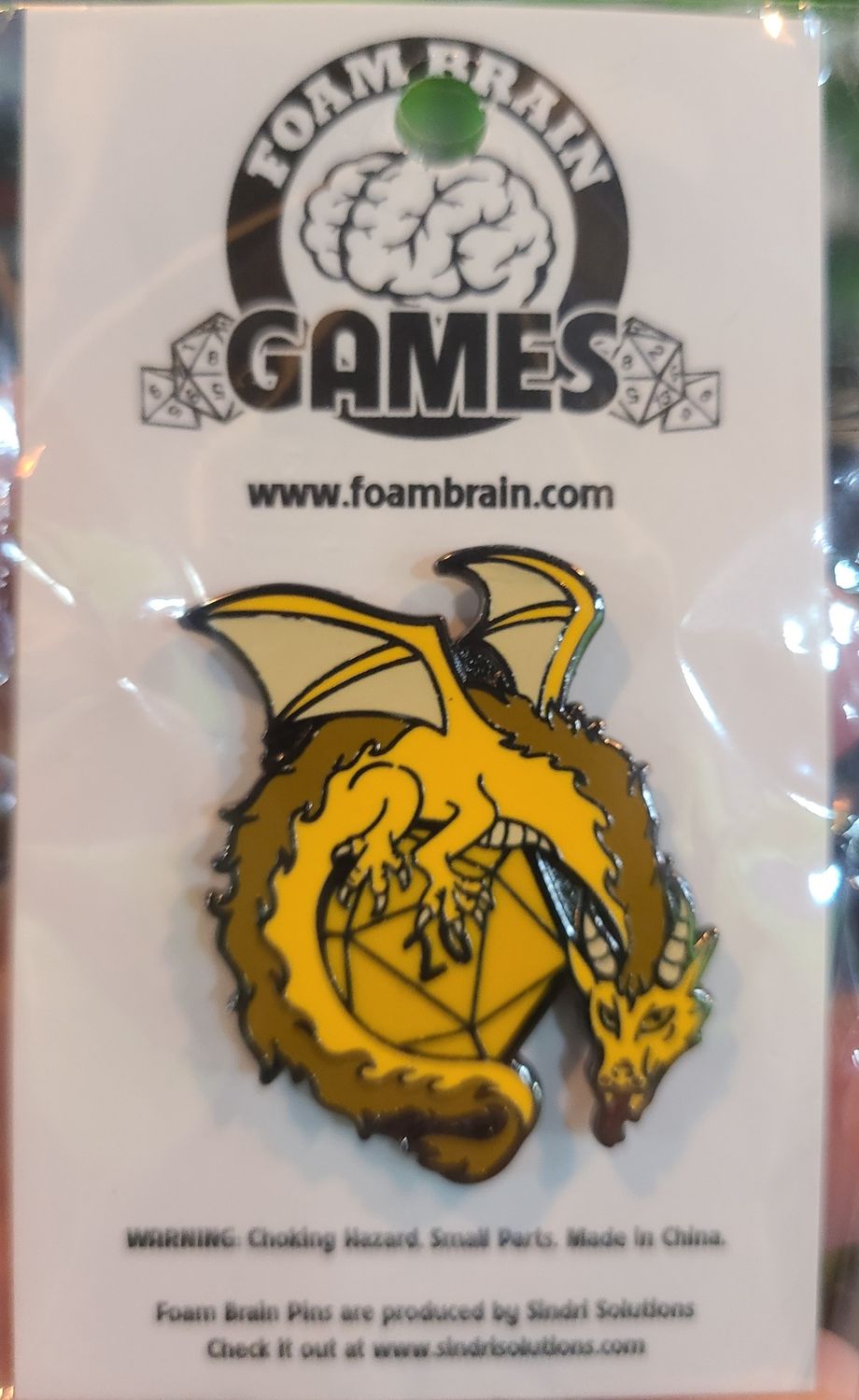 Dice Dragon Pin Gold