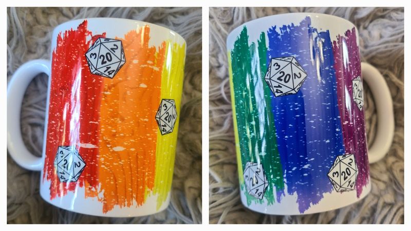Mug- Rainbow Streaks D20s