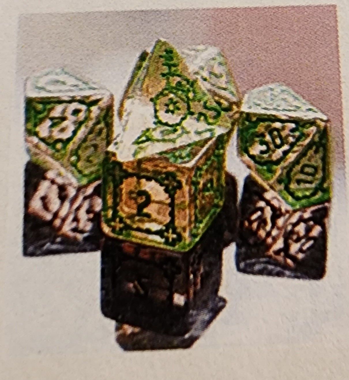 HUGE FLUORITE CASTLE DICE SET -25MM