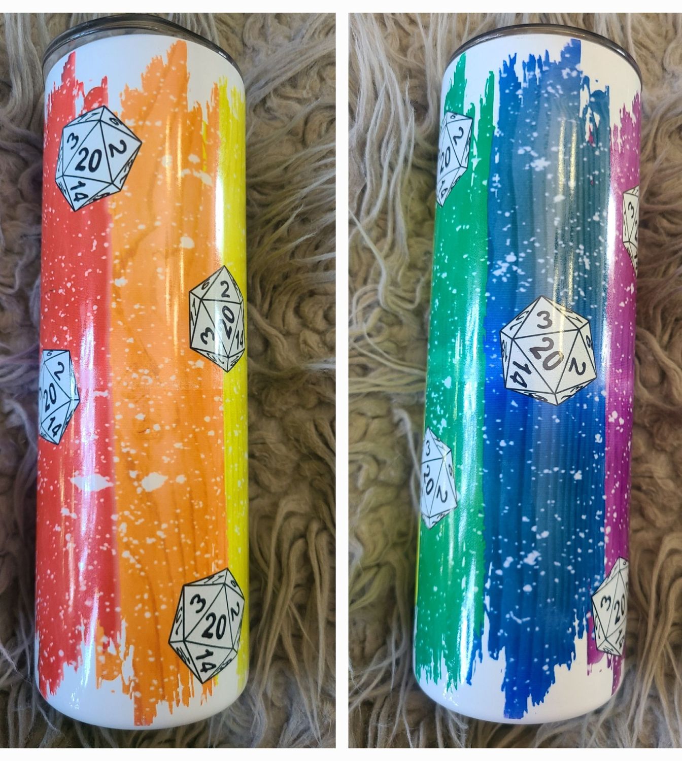 Tumbler- Rainbow D20