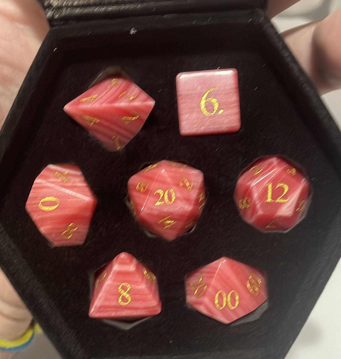 Red Agate - Gemstone Engraved with Gold